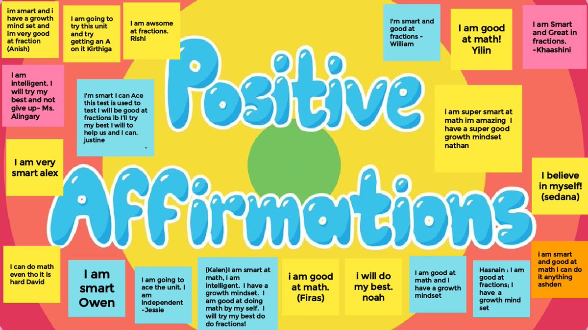 missalingary's tweet photo. We love our daily affirmations!🥰#growthmindset #affirmations @EVS_YRDSB https://t.co/NgpK99nZRU