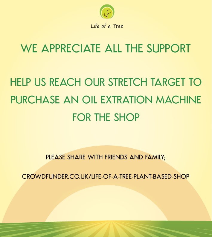 We have reached our target on our crowdfunding campaign for a plant based community shop in Hackney
-
We are still pushing for our stretch target of £12k to buy a oil extraction machine for the shop
-
Please continue to donate and share Link in bio!
.
.
.
.
.
.
.
<a href="/crowdfunderuk/">Crowdfunder UK</a>
