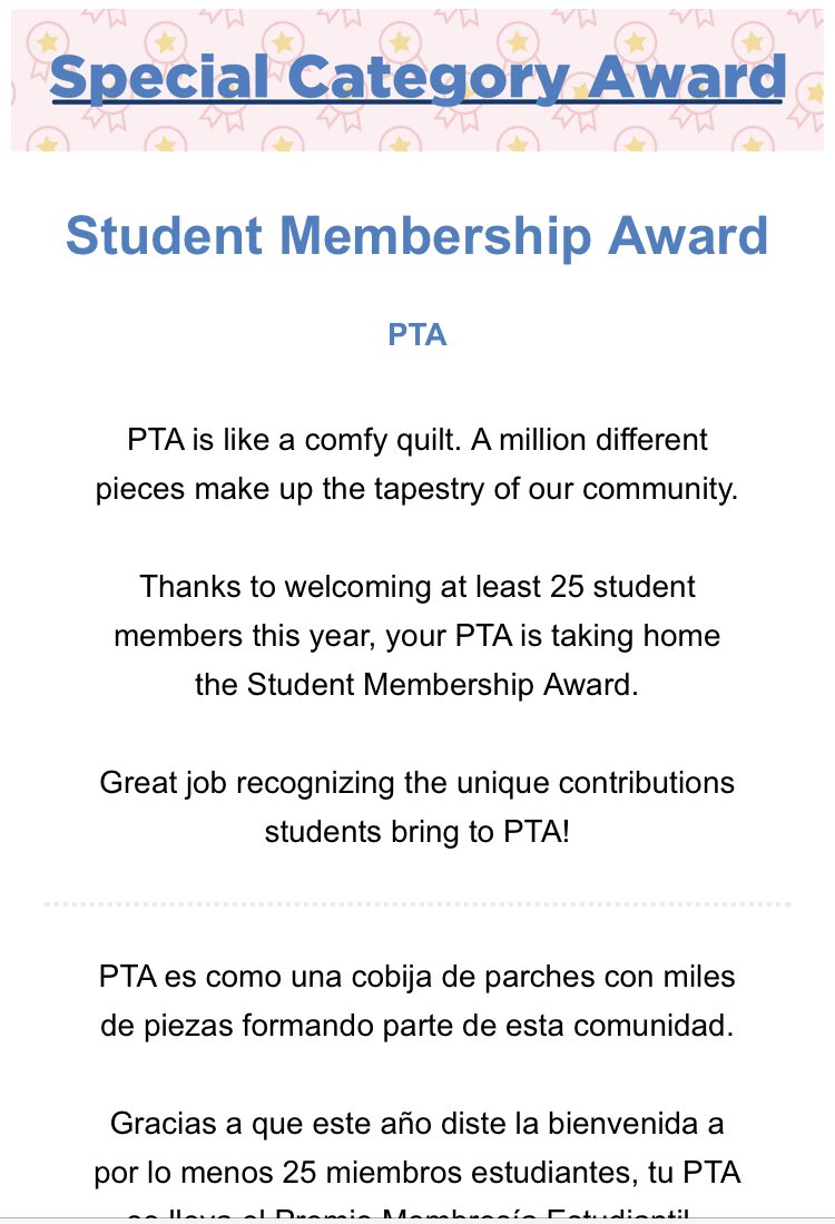 Here’s another cool award that Creekview PTSA received!!! <a href="/CreekviewLeads/">Creekview High School</a> #GoMustangs
