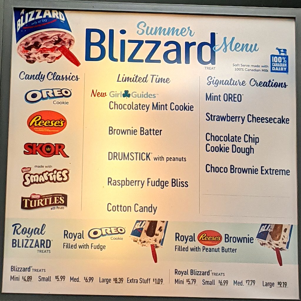 PSA: The much-anticipated NEW <a href="/girlguidesofcan/">Girl Guides of Canada</a> Cookie Blizzard is now available at <a href="/dairyqueen/">Dairy Queen</a> for the very first time. Enjoy it across 🇨🇦 on their summer menu. Ice cream for lunch courtesy of my local DQ. 🍨🎉