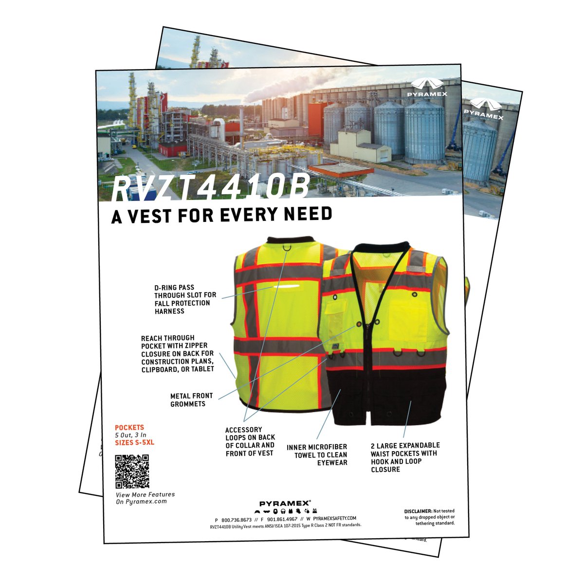 Pyramex's tweet photo. Coming soon: our new heavy-duty #utilityvest. This hi-vis top/black bottom vest meets ANSI Type R Class 2 & has a variety of features workers will love including:
- zipper front closure
- clear chest pocket
- 6 metal grommets
- D-ring pass-through for fall protection
- and more https://t.co/96k6AJfgYQ