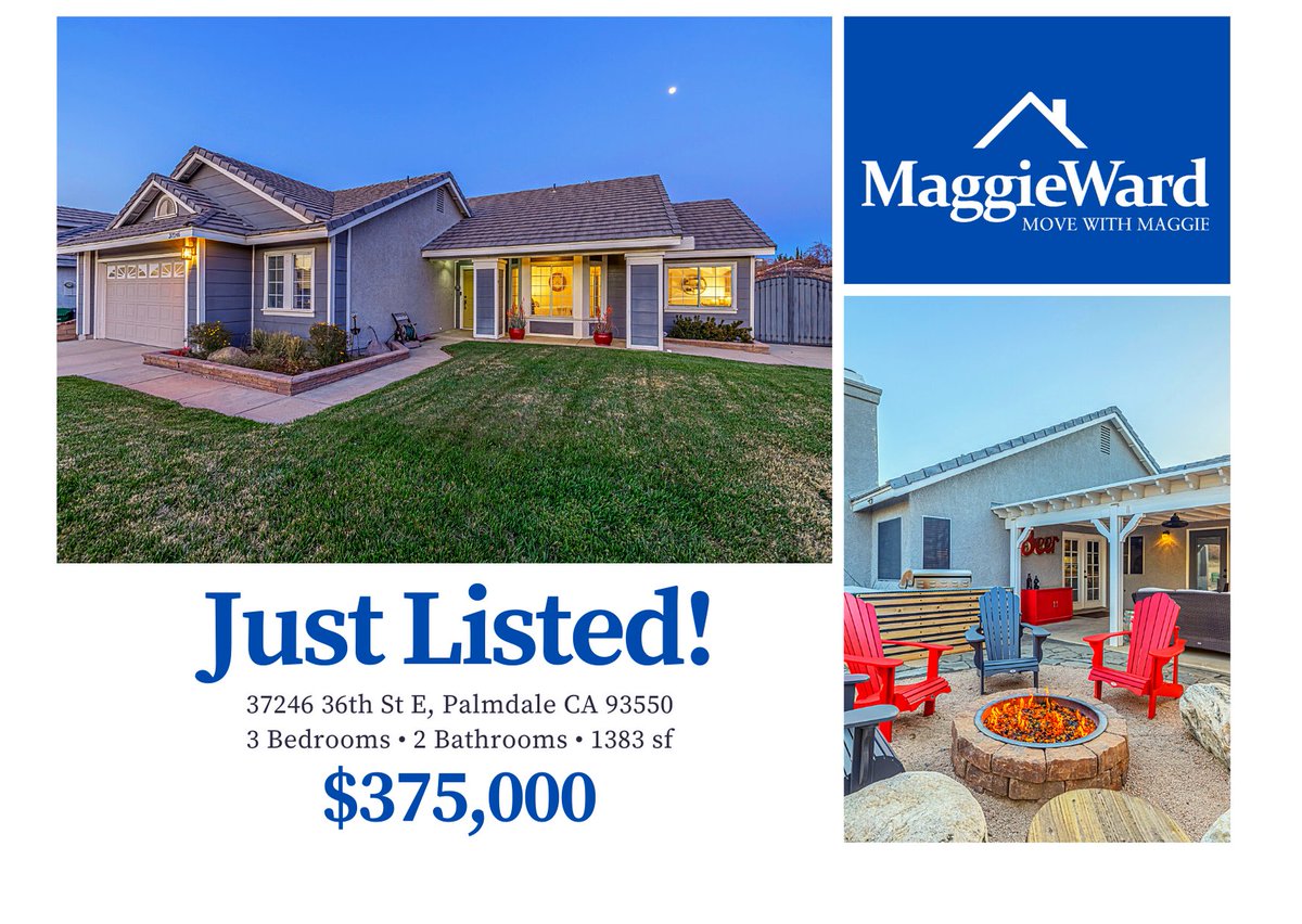WardRealtor's tweet image. #JustListed! This beautiful Palmdale home features updates throughout and a backyard PERFECT for entertaining! 

𝟑𝟕𝟐𝟒𝟔 𝟑𝟔𝐭𝐡 𝐒𝐭 𝐄, 𝐏𝐚𝐥𝐦𝐝𝐚𝐥𝐞 𝐂𝐀 𝟗𝟑𝟓𝟓𝟎
Contact me to schedule your showing! 
𝟔𝟔𝟏-𝟐𝟎𝟗-𝟏𝟕𝟕𝟔
MaggieWard.com/36th