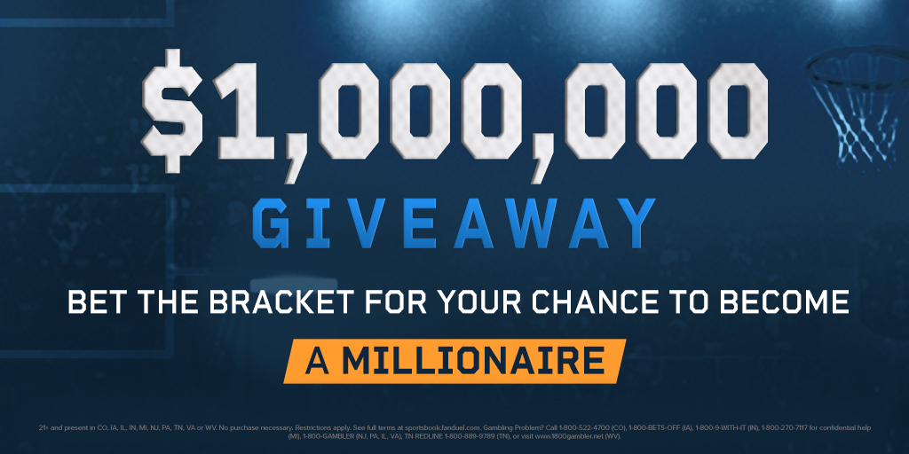 Fanduel Sportsbook 𝗠𝗔𝗥𝗖𝗛 𝗠𝗜𝗟𝗟𝗜𝗢𝗡 We Re Giving Away Another 1 000 000 To One Lucky Bettor During This Year S Tournament Get A Chance At The Payout Every Day You Bet The