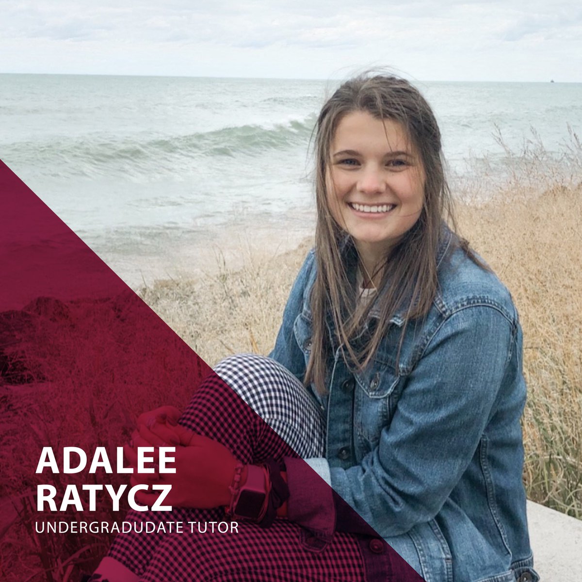 Loyola_Writing's tweet photo. It’s Tutor Tuesday, and today we are introducing you to Adalee Ratycz (she/her/hers)! Adalee’s specialties include helping her clients with thesis development and paragraph organization. She is obtaining a major in English. Check out our Instagram for her two truths and a lie! https://t.co/l0XYjlqgiQ