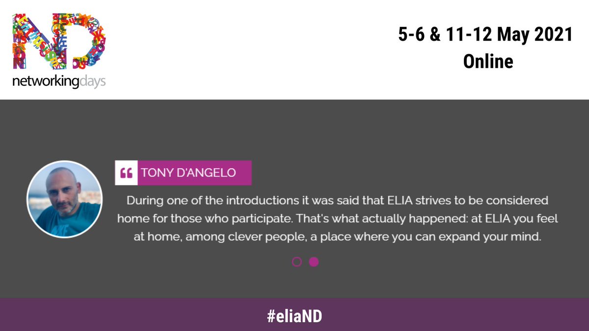 EliaOrg's tweet photo. At Elia we pride ourselves on being a family &amp; our event attendees feel a sense of belonging in a relaxed yet stimulating environment. #eliaND started all of this &amp; we are thrilled to be hosting our 24th edition of Networking Days. Join us: https://t.co/Mm7B8l634U
#xl8 #l10n #T9n https://t.co/fywalUK6Dd