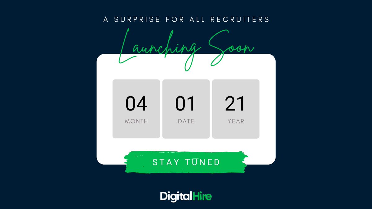 DigitalHireInc's tweet photo. We have something exciting coming your way! 
Can you guess what it is??? 😬

Stay tuned for a special announcement on 0️⃣4️⃣•0️⃣1️⃣•2️⃣0️⃣2️⃣1️⃣

#digitalhire #recruitment https://t.co/kWzqTWT5Ye