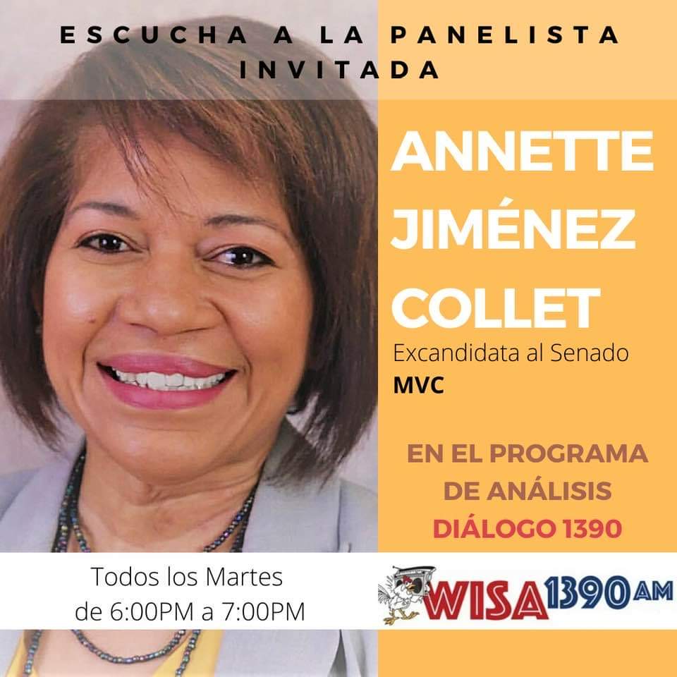 @MVCDORADO (@mvcdorado) on Twitter photo No sé pierdan hoy, y todos los martes, por Radio WISA 1390, a <a href="/YamiraColonRosa/">Yamira Colón Rosa</a> de 5-6 pm y a <a href="/ColletMvc/">Annette Jimenez Collet, MExSc</a> de 6-7 pm. Las compañeras fueron candidatas al Senado por el Distrito de #Arecibo por <a href="/VictoriaPorPR/">Victoria Ciudadana</a>.
⭐✔
facebook.com/wisa1390AM/ No sé pierdan hoy, y todos los martes, por Radio WISA 1390, a <a href="/YamiraColonRosa/">Yamira Colón Rosa</a> de 5-6 pm y a <a href="/ColletMvc/">Annette Jimenez Collet, MExSc</a> de 6-7 pm. Las compañeras fueron candidatas al Senado por el Distrito de #Arecibo por <a href="/VictoriaPorPR/">Victoria Ciudadana</a>.
⭐✔
facebook.com/wisa1390AM/