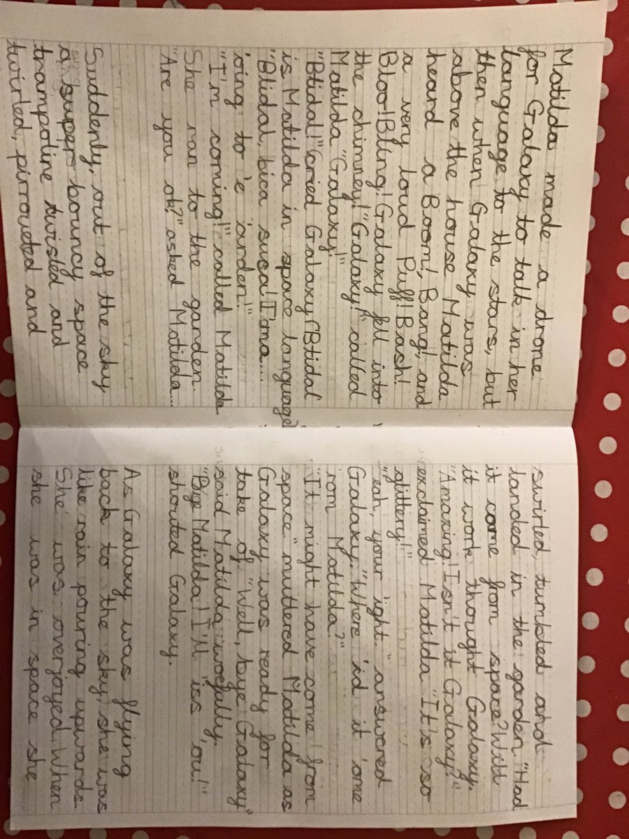 year3stmary's tweet photo. Wow! 🤩👍👏🏼We are all so proud of the Y3 children. They have worked SO hard on their stories, based on the book 📚 ‘Star in the Jar’. Look at Pola’s stunning example! #inspirational #supersentencestackers #thewritestuff @PlymouthCAST @janeconsidine @stmaryspoole @StCathWimborne https://t.co/4aVFbN0jGD