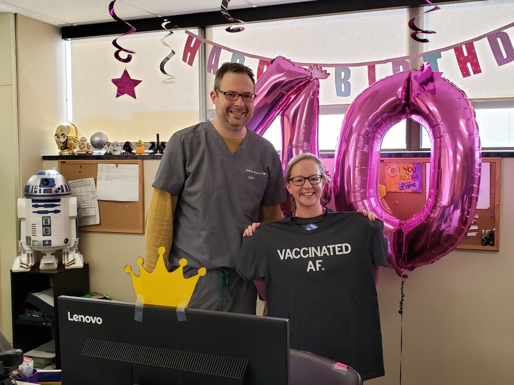 AJDowns28's tweet photo. Happy Doctors Day to @PedsGeekMD - I’m so lucky to work with an incredible pediatrician!! He also got me a fabulous shirt for my birthday!!! #DoctorsDay #VaccinesWork https://t.co/BAfjcYlwNY