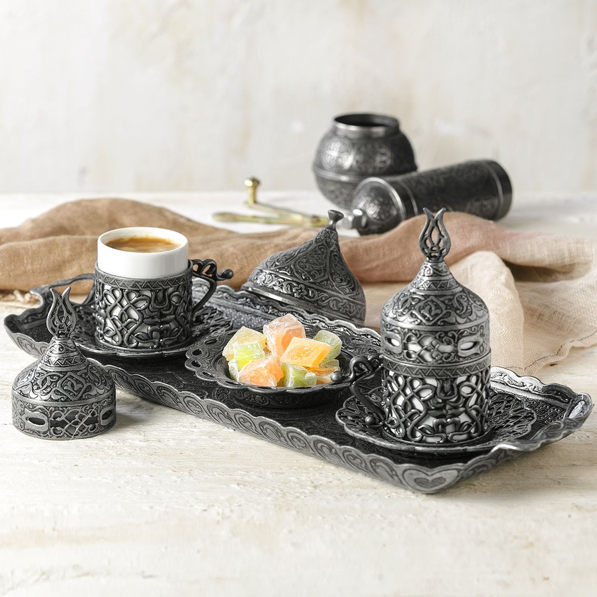 For those who like to feel a bit like royalty, our elegant and antique coffee serving set for two can make anyone feel like a queen or king. #HappyMomentswithCrystalia #CrystaliaUSA #Crystalia