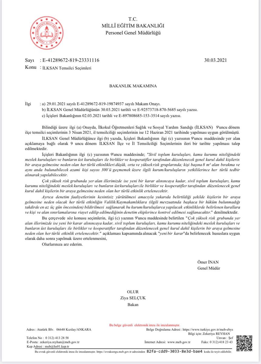 1] İLKSAN Temsilci seçimlerinde aday olan üyelerimizin ortaya koydukları “değişim iradesinin” engellenmesine müsaade etmeyeceğiz

Salgın nedeniyle alınan tedbirler gerekçe gösterilerek tehir edilen İLKSAN seçimlerindeki takvim belirsizliği MEB tarafından ivedi olarak giderilmeli.