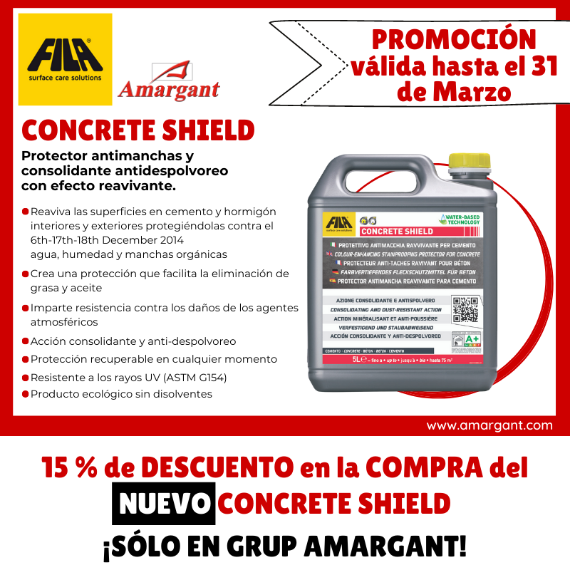 GrupAmargant's tweet photo. 📌 NUEVO PRODUCTO + PROMOCIÓN
▶︎ Concrete shield de @filasurfacecare
➡︎ 15% de Descuento en la compra de este producto ⬅︎
✨ Promoción válida hasta el 31 de marzo. 
---
📱 93 7600 112
📩Info@amargant.com
https://t.co/nEJPvr8Z1W
.
#amargant #grupamargant https://t.co/phM9TbIyTE