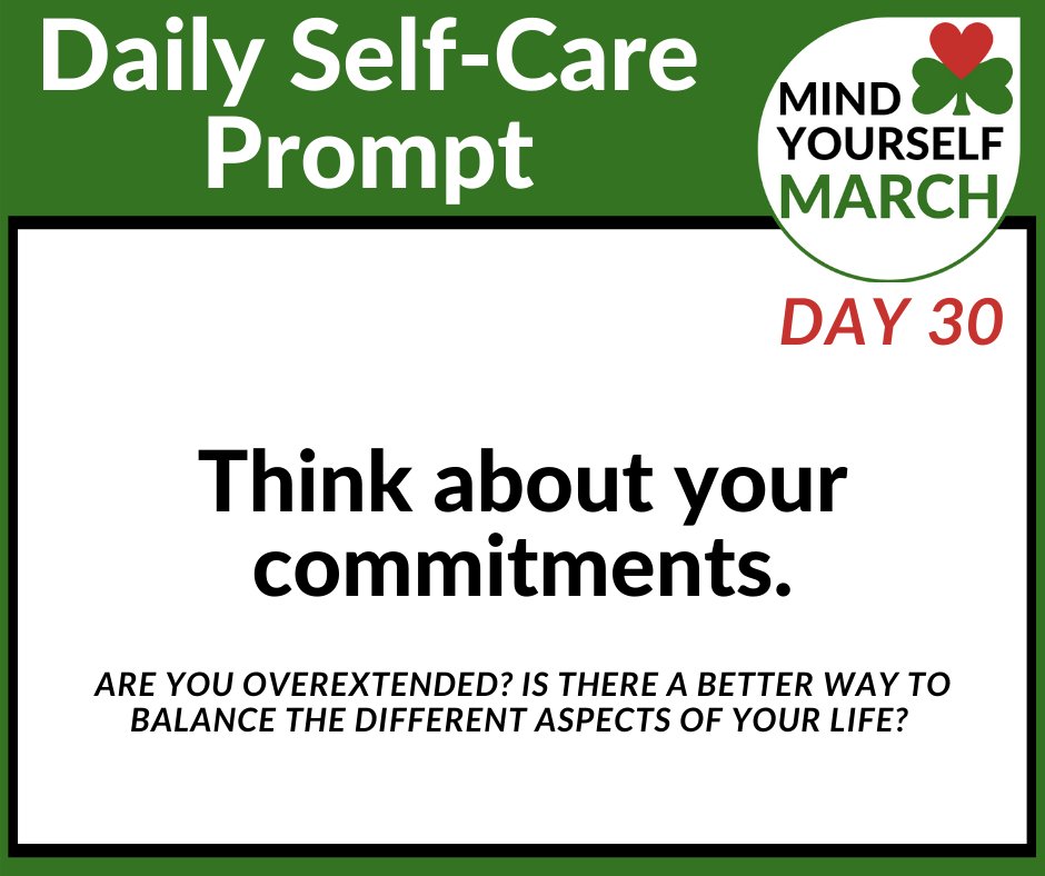 Mind Yourself March Daily Self-care Prompt: Day 30
#mindyourselfmarch #wellness #irishcommunity #irish #selfcare #bewell #irishchicago #irishinamerica #irishdiaspora #irishoverseas #globalirish #community #irishcare #dailyprompt #irishhealth #dailyselfcare #selfcarepractice