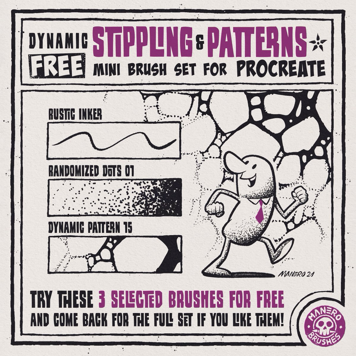 ittaiman's tweet photo. A FREE mini version of my Dynamic Stippling &amp; Patterns Brush Set for Procreate is available on my store. Go try those freebies! https://t.co/FahGMo8KsB

#Procreate #Procreatefreebrushes #brushes https://t.co/Lh5skbZxT9