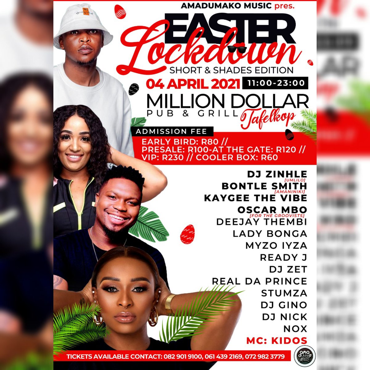 PhonicBass_DJ's tweet photo. Nothing is stopping this from happening #easterlockdown shirts & shades edition.
@ThevibeKaygee
@BontleSmith
@DJZinhle
@OscarMbo
@LadyBongaSA
@Dj_Thembi
& Many others. Get your tickets now https://t.co/XXmpq6qWOj