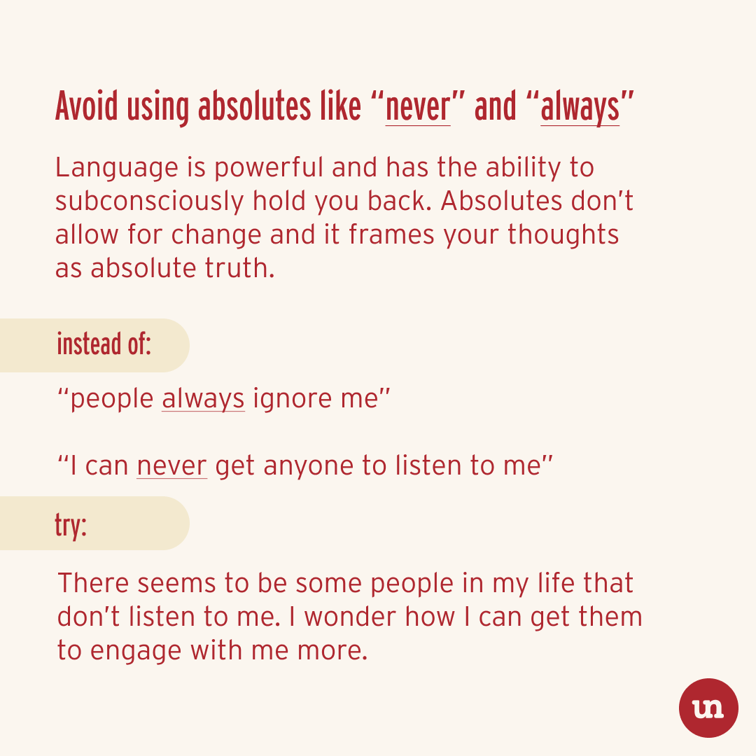 unlearn_com's tweet photo. How do you reframe other examples of negative self talk? Share suggestions in the comments to help others!

#unlearn #negativity #positivity https://t.co/aaODx4DQE1