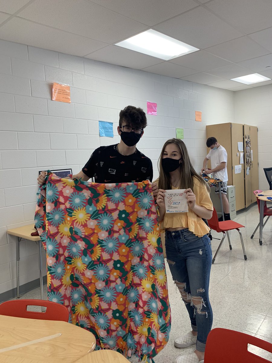 KeyClub made blankets for foster kids today! Such a great experience!