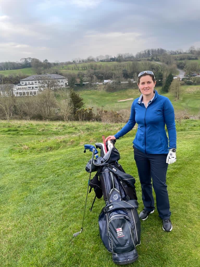 RoyalNavyGolf's tweet photo. Female RN Golf Team Players @AmyBolland22 and Lauren Hulston enjoying some golf today at Dartmouth Golf club and @PerranporthGolf respectively. Stunning weather and stunning views. Keep up the great work. @HytheGroup #golf #PDev #RoyalNavy https://t.co/mOkR7Vcvxd
