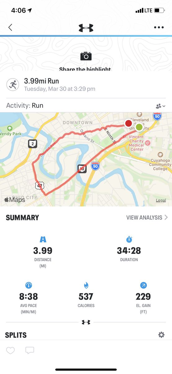 Day 2, a little longer and a lot slower. Too nice of a day here in Cleveland not to get out and see the city.   #5kDay2of365