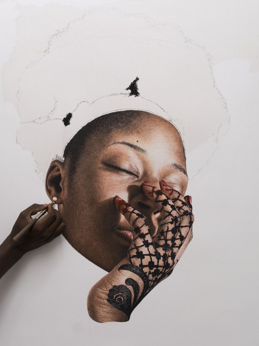 ayodraws's tweet photo. That Solemn feeling!
Drawing in progress.
Medium: Pastels and Charcoal
2020
#art #drawing #blackartists #Pastels #hyperrealism #ayodraws #ayofilade #artcollector https://t.co/W5DrGN0XiO