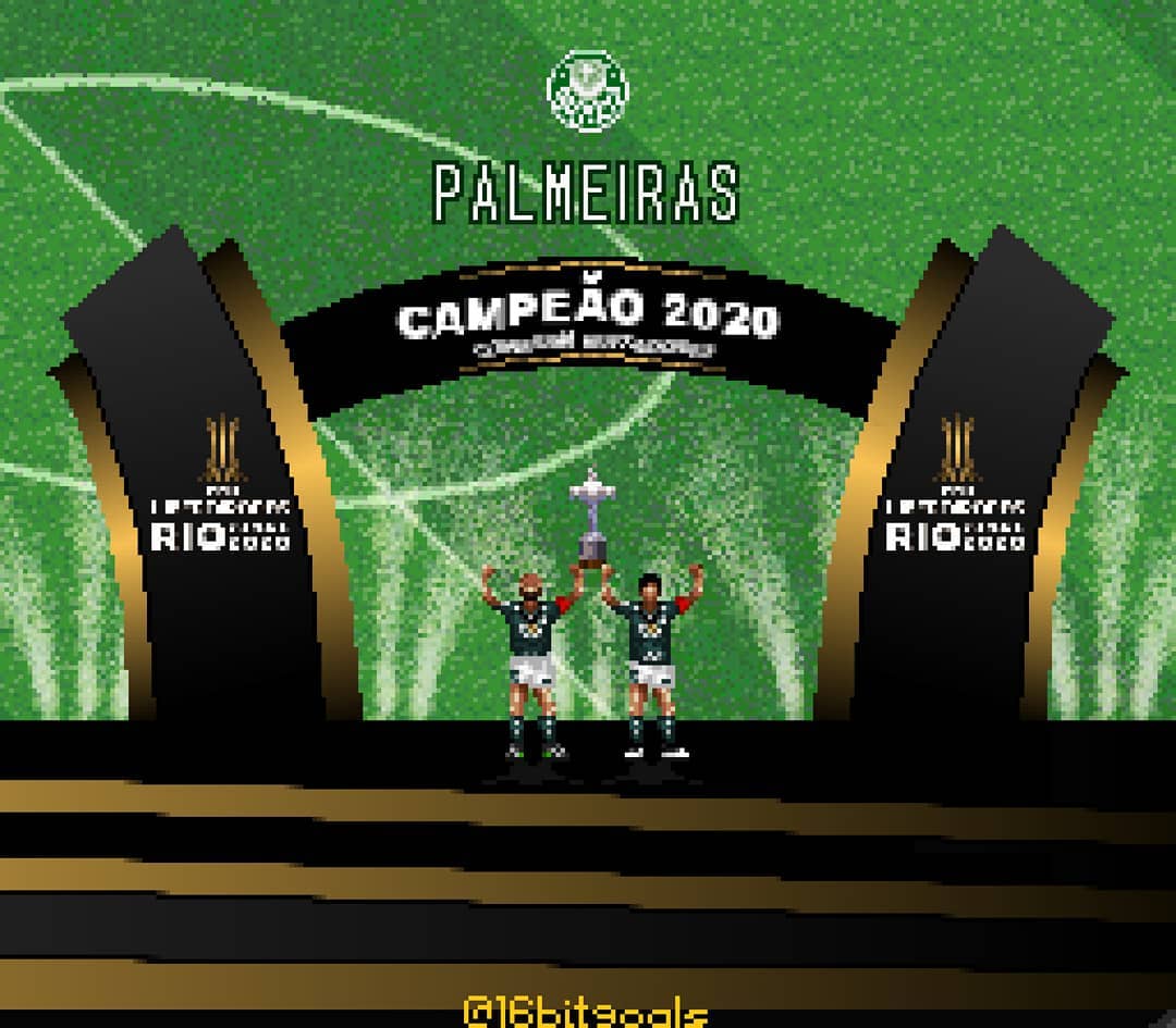 Palmeiras's tweet photo. Aquele momento eternizado em 16-bit! ⚽🏆

📷 @16bitgoals

#AméricaVerde #AvantiPalestra https://t.co/fOXSL7JMuu