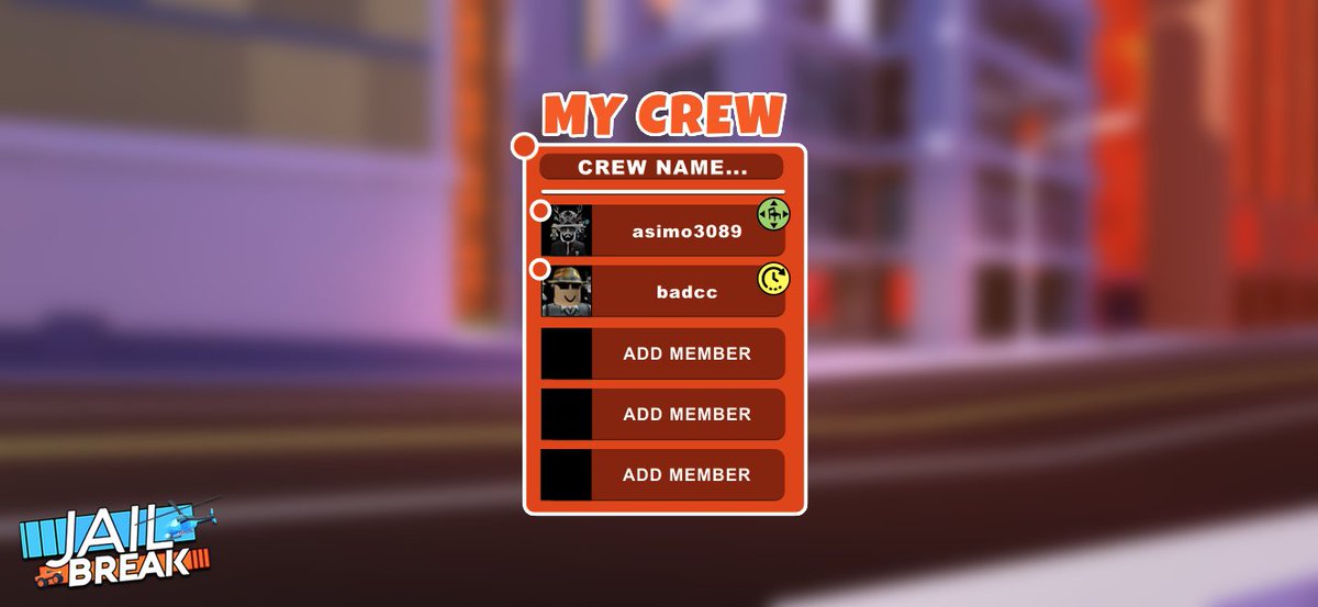 Badimo Jailbreak On Twitter Jailbreak Feature 2 Crews Apartment Owners Name Run Their Crew Give Your Crew Build Permissions Your Crew Spawns At Your Apartment Next - roblox jailbreak code twitter