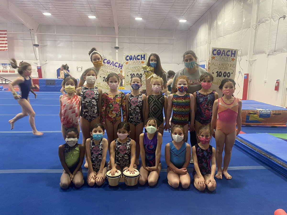 BullCityGym's tweet photo. This little Bronze team sure has a BIG heart! Coaches were shown some appreciation with posters and a parade in their honor! ♥️🖤
#coachappreciation
#bullcitygymnastics https://t.co/zy4P7CewDj