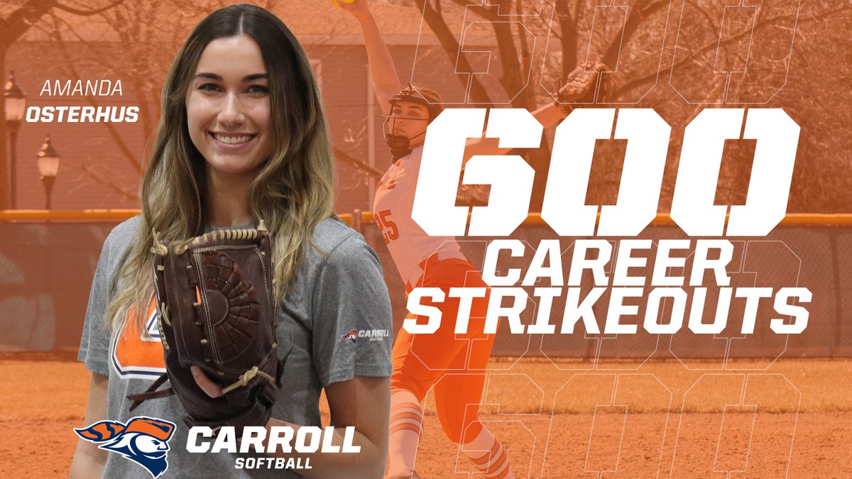 Piosoftball's tweet photo. 6️⃣0️⃣0️⃣
.
Congrats to Amanda Osterhus for 600 career strikeouts! The only Pioneer to ever hit the mark! 
#d3sb | #GoPios https://t.co/Ux5ocDEaJP