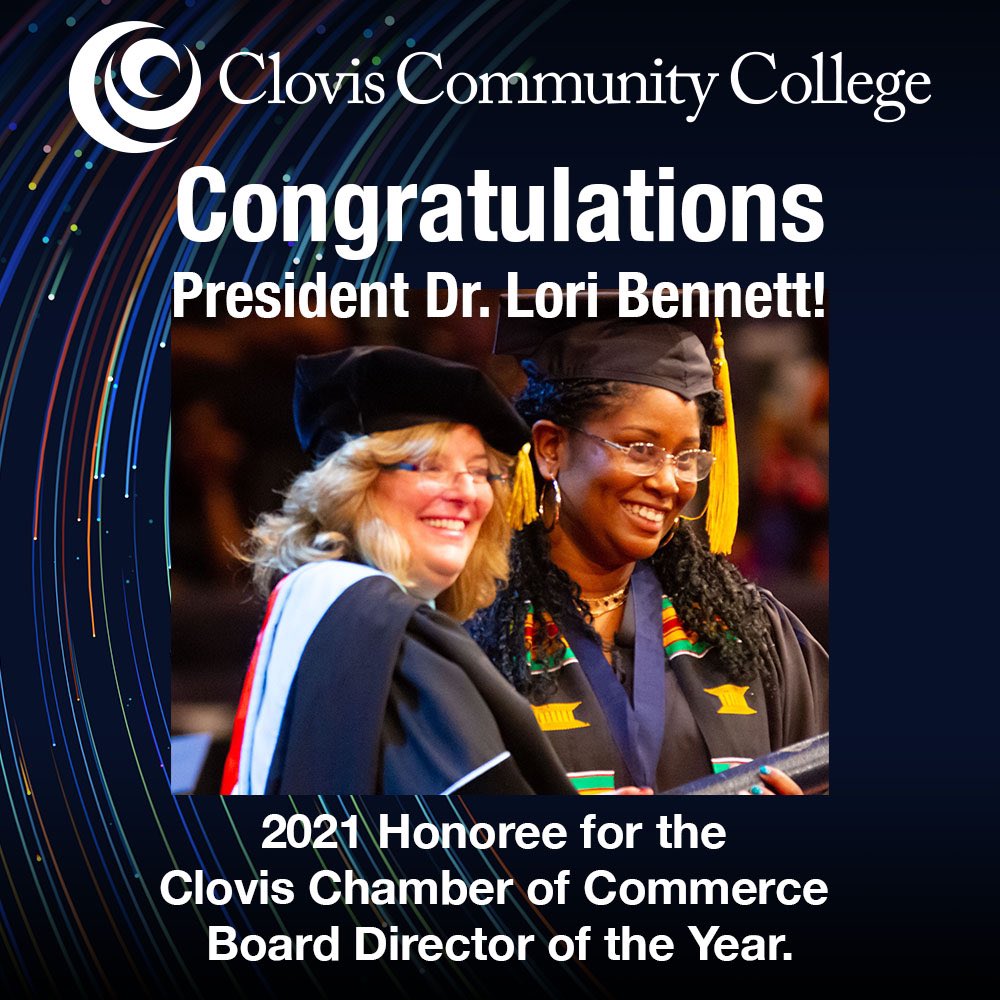 ClovisCollege's tweet photo. Congratulations to @ClovisPrez! ๐
Register for free for the @ClovisChamber
Salute to Business Awards event at https://t.co/upBaLqai3V
#clovischamber @SCCCD https://t.co/OozTPovP8I