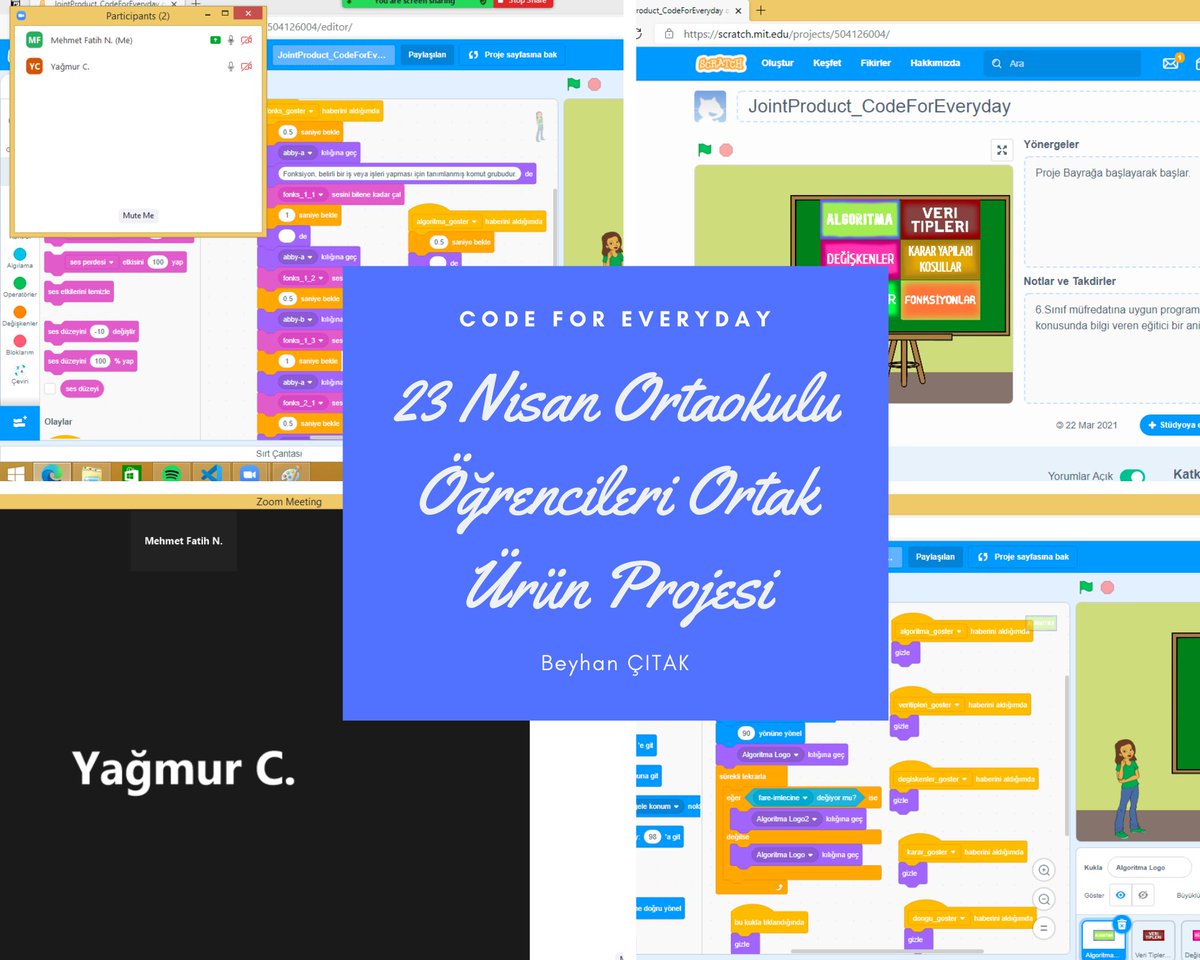 Programlama Kavramaları Ortak Ürün Etkinliğimiz. Detaylar okul sitemizdedir.
23nisano.meb.k12.tr/icerikler/prog…
#codeforeveryday #etwinning #turkiyetwinning #23NisanOrtaokulu
