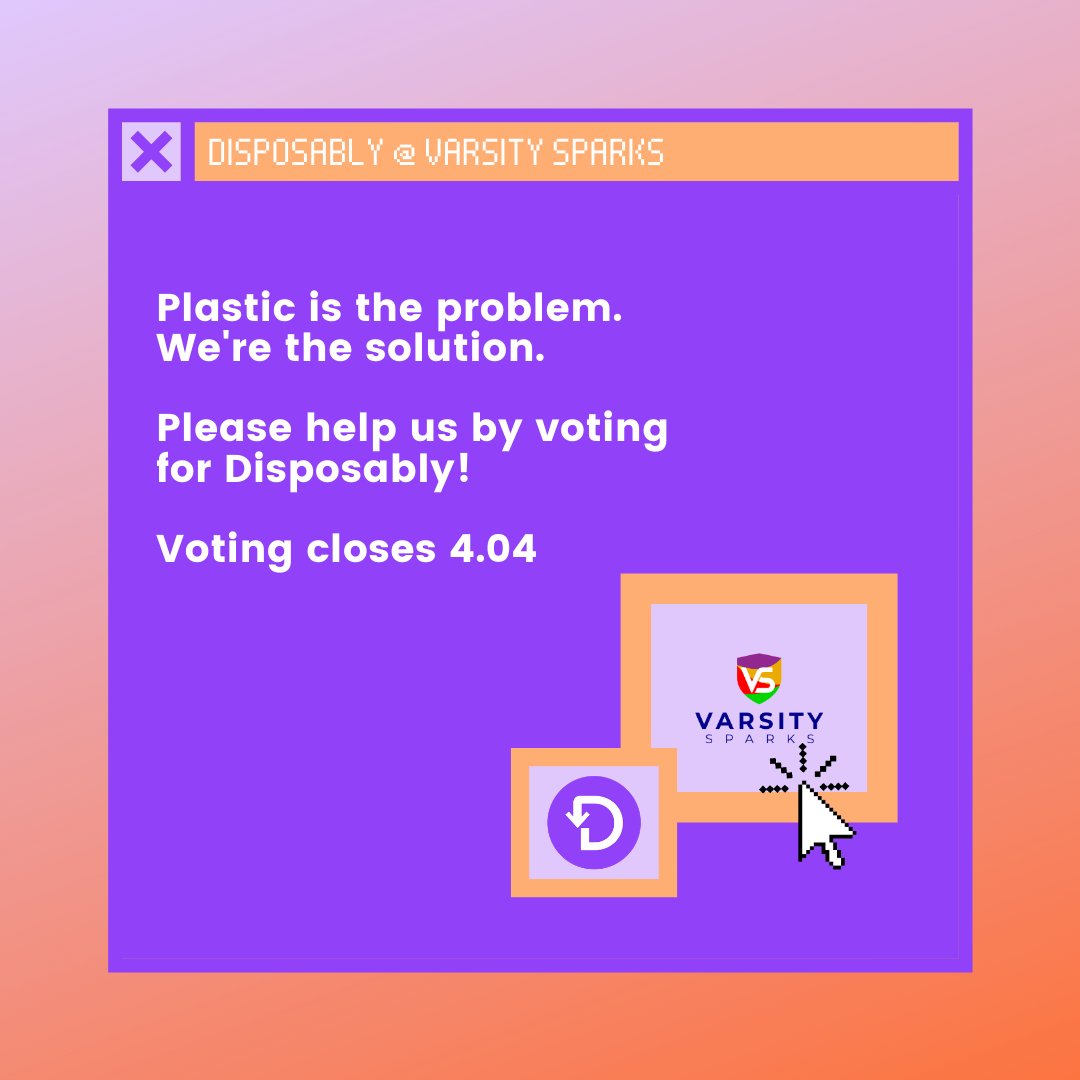disposablyie's tweet photo. The clock is ticking! ⏱

Vote here ➡️ https://t.co/ugMddUakSM

#Disposably #VarsitySparks #Enactus #Business #SocialEnterprise #enactusul #enactusireland #recycling #universityoflimerick #ireland #plasticwaste #plasticpollution #rethinkplastic https://t.co/GSrpiuNAOG
