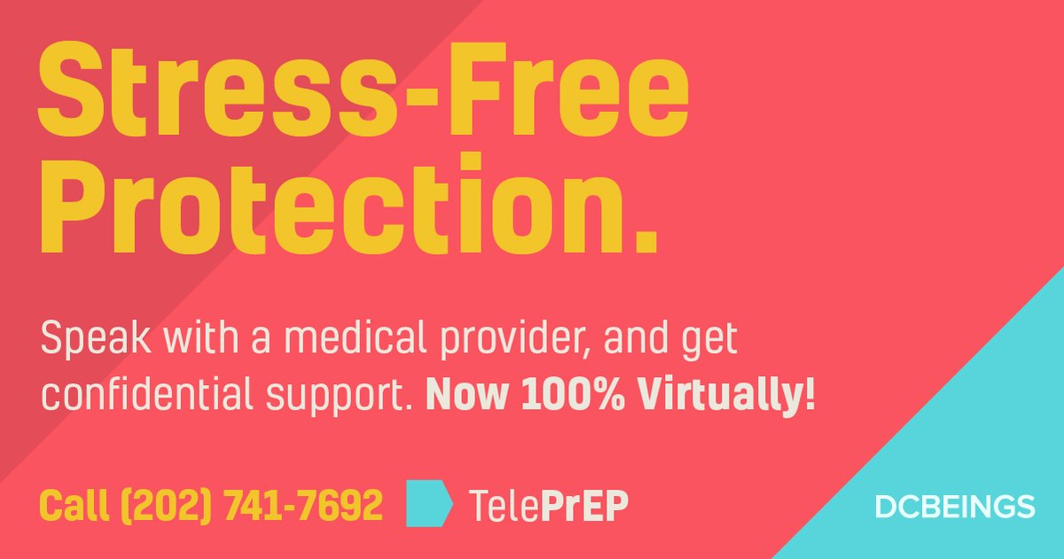 dcbeings's tweet photo. Introducing DC’s new TelePrEP program. You can now schedule a virtual consultation and get PrEP mailed to you! For additional questions call now at the @dchealth and Wellness Center call 📞 (202) 741-7692. 
#TelePrEP #ExplorePrEP https://t.co/CuDLxokbCW