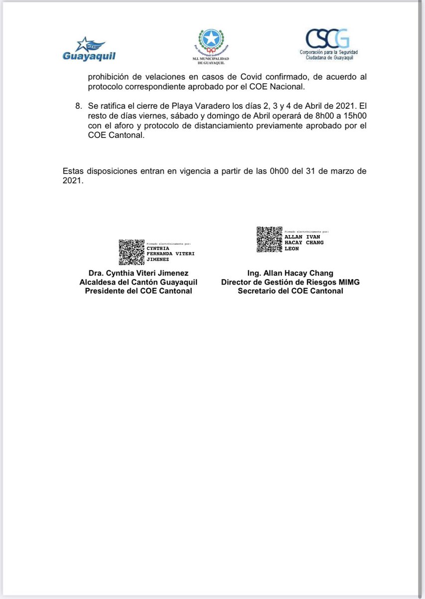 #COVID19 | #Guayaquil reduce la actividad comercial y la jornada laboral, en el sector público y privado, hasta las 16:00, y aplica restricción vehicular de 19:00 a 05:00. El COE Cantonal lo resolvió. Las medidas rigen desde el 31 de marzo del 2021

Vía: <a href="/moniquemendoza/">Mónica Mendoza Saltos</a>
