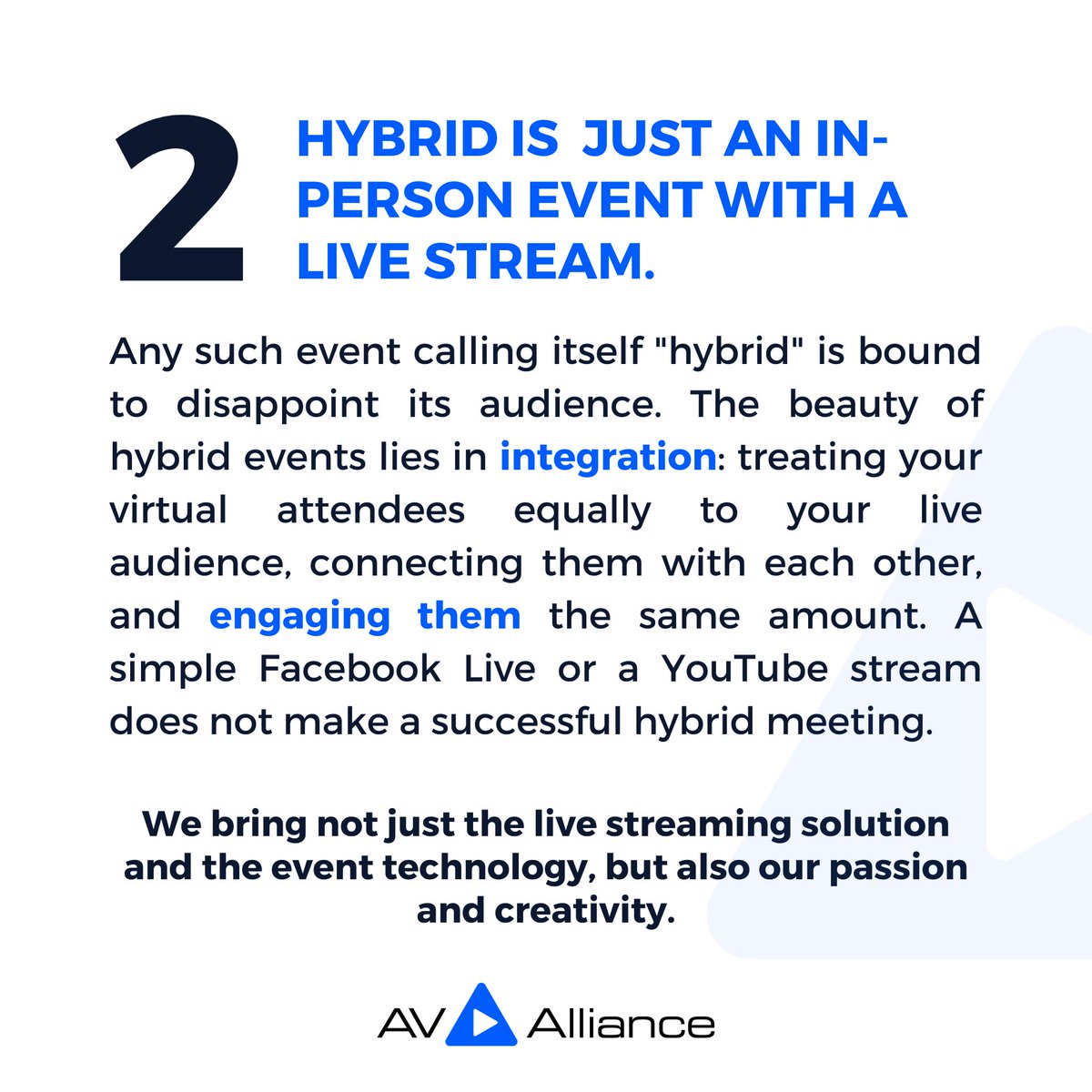 cprmms's tweet photo. Did you know that none of these five common statements are actually true? To help you get familiar with the true essence of #hybridevents, we present you the facts at https://t.co/jSLFwULvoV #AVAlliance we are excited to start creating event experiences for you than ever before! https://t.co/whQlAvgojW