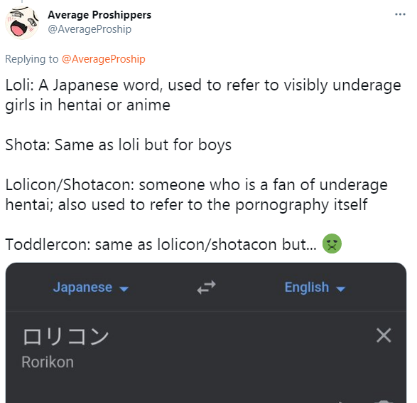 Toddlercon Anime Porn - Anti Lolicon/shotacon/ProShip Struggle TweetsðŸ (@AntiLolStruggle) / Twitter