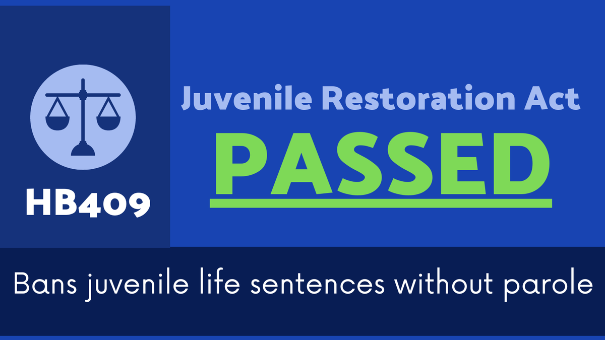 mdhousedems's tweet photo. The House voted to #PassTheJRA giving juvenile offenders a chance for parole after serving 20 years in prison.  #HB409 #Working4MD https://t.co/makT4j1tJq