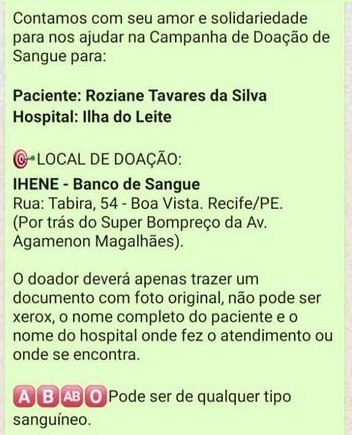 felipeniceas's tweet image. Doação de sangue para Roziane Tavares da Silva 

#soudoador
#doesanguedoevida
#acorrentedobem💉❤️