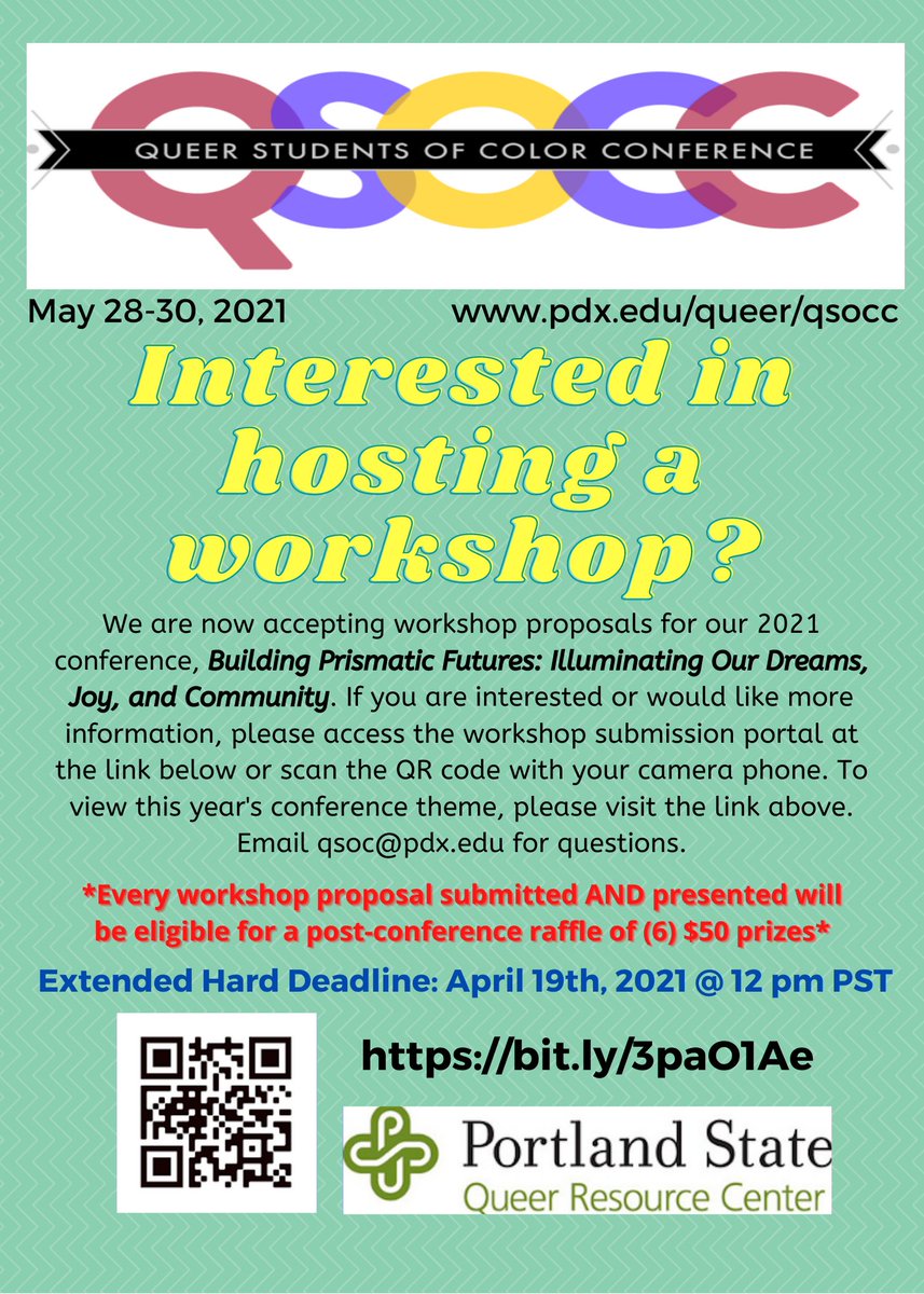 UPDATE: The deadline to submit workshop proposals for QSOCC 2021 will be extended to April 19, 2021 @ 12 pm PST. This is a hard deadline so please submit your workshop proposals ASAP!!
