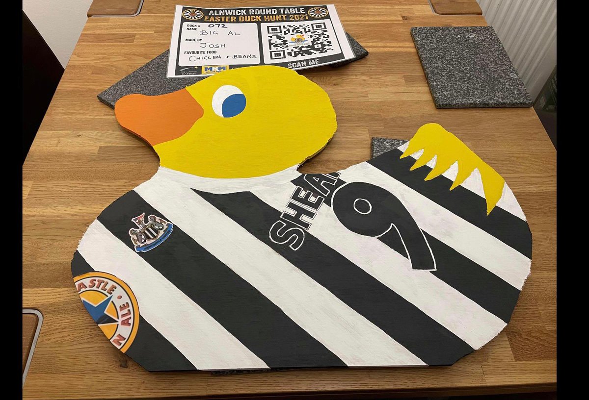 AlnwickRT389's tweet photo. Ahead of the #duckhunt, we’ve been getting some fantastic duck pics sent in, here’s the latest one featuring a certain @alanshearer with a lovely little mention of his favourite pre-match scran 👍🏻😊 https://t.co/0GSiae1qGg