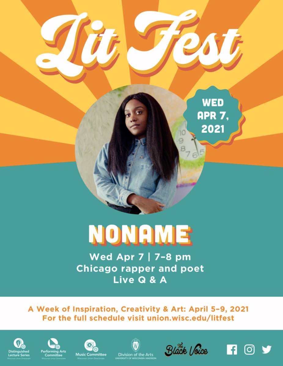 WUD Publications (@wudpublications) on Twitter photo Stoked to announce 1 of our 2 speakers for Lit Fest, <a href="/noname/">Aurora Bulgarino</a>! On Wednesday, April 7th at 7pm CST, join us for a convo and live q&a talking about <a href="/NonameBooks/">Noname Book Club</a>, social justice, and addressing racism in the music industry. register with the link in our bio :) Stoked to announce 1 of our 2 speakers for Lit Fest, <a href="/noname/">Aurora Bulgarino</a>! On Wednesday, April 7th at 7pm CST, join us for a convo and live q&a talking about <a href="/NonameBooks/">Noname Book Club</a>, social justice, and addressing racism in the music industry. register with the link in our bio :)