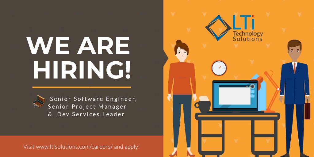 LTi_Solutions's tweet image. #WorkWithUsWednesday 📣 We’re looking for a top-tier #SrSoftwareEngineer, #SrProjectManager, &amp;amp; #DevServicesLeader to help our company succeed. Check out our jobs located in #Omaha: bit.ly/2PuhbtE
#yourtechnologysolution #ASPIRE4U #LTiSolutions #yourfutureiswithus