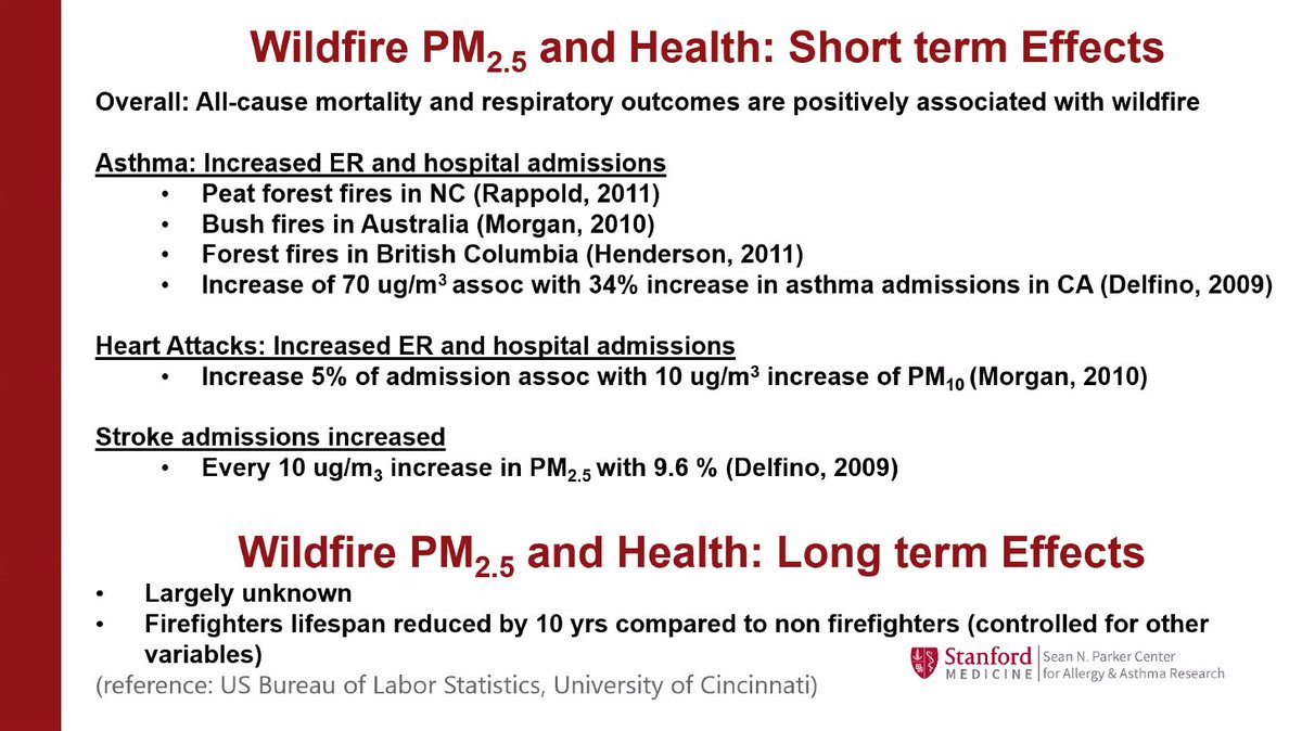westcenter's tweet photo. Nadeau: There are short and long-term health consequences from smoke exposure. You have particulate matter and larger particulates that get down into the trachea. Smaller organic compound are the troublemakers that can get in and get picked up by your circulatory system. https://t.co/Rb9wulKFry
