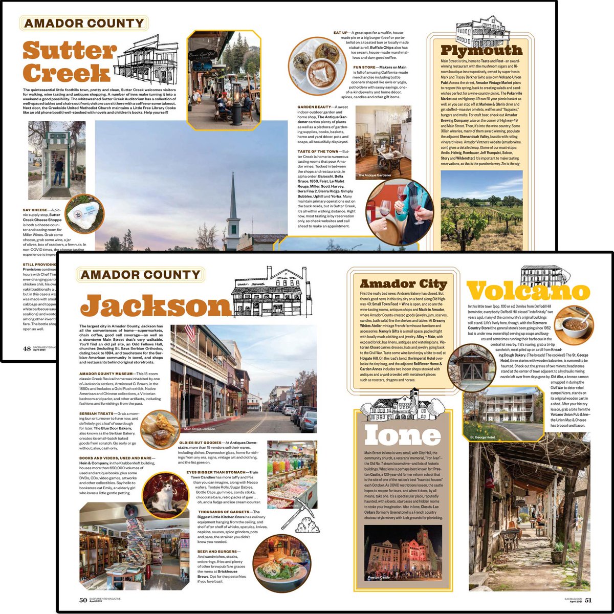 VisitAmador's tweet photo. Amador featured in Sacramento Magazines April Cover Story, Down on Main Street, with a 4 page spread (pages 48-51). Read all about it! https://t.co/JlrQLKODd5

#visitplymouthca #visitione #visitsuttercreek #visitamadorcity #jacksonca #volcanoca #VisitAmador #VisitGoldCountry https://t.co/dZ0PAShfmx