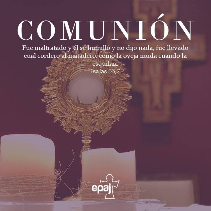 epajguate's tweet photo. 🗣️MARTES SANTO *COMUNIÓN* 
Mientras Jesús está esperando la muerte, él está callando su corazón para poder escuchar al Padre.  Piensa en algunas áreas de tu vida en la que necesitas estar en silencio, donde necesitas escuchar la voz de Dios.  
Lee: Isaías 53,7
#somosepaj 
#jesús https://t.co/gWdDiEqbkB