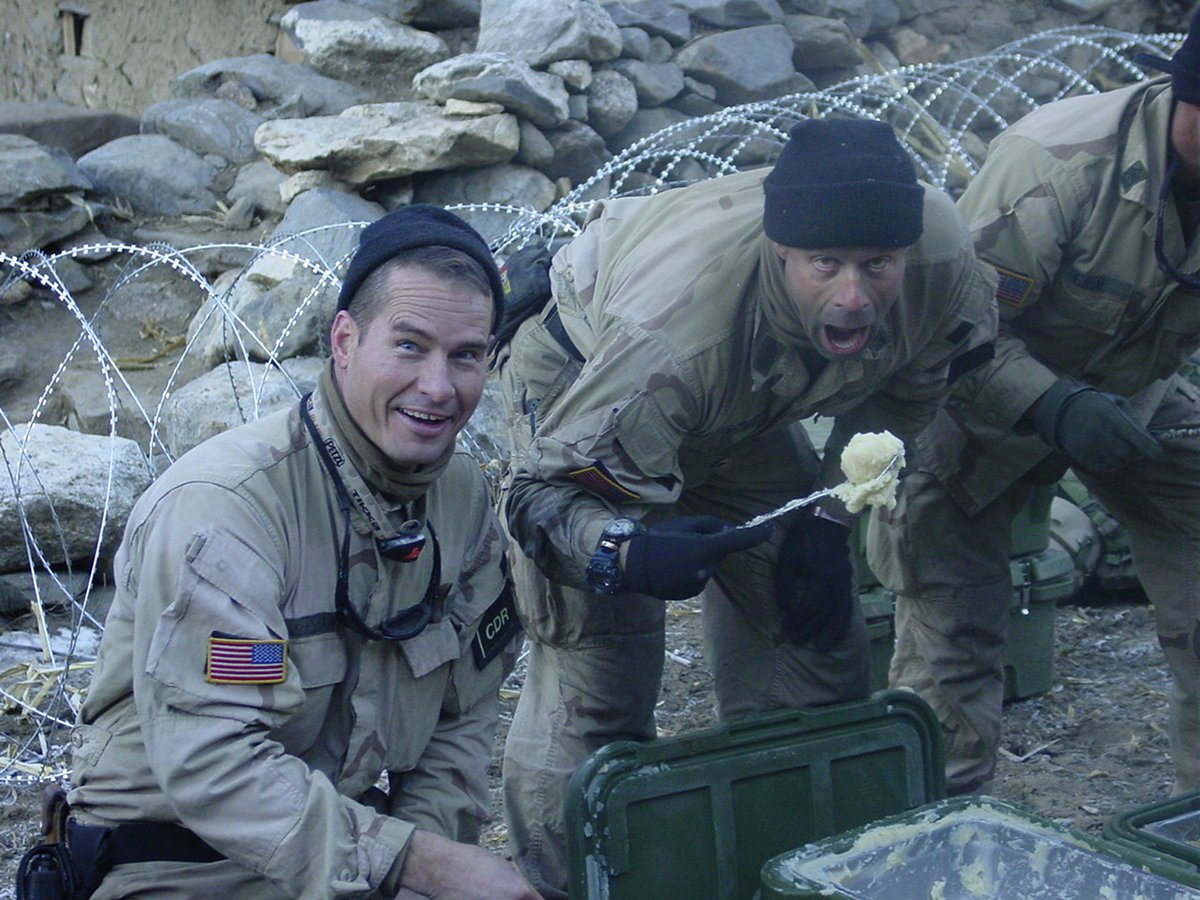 At Thanksgiving, McChrystal visited the Rangers in some of the far-flung valleys & heard out their assessment that Winter Strike wasn't finding much.Here are 1/75 commander Lt. Col. Mike Kershaw & 2-87 commander Lt. Col. Dave Paschal serving up turkey in the Pech, November 2003