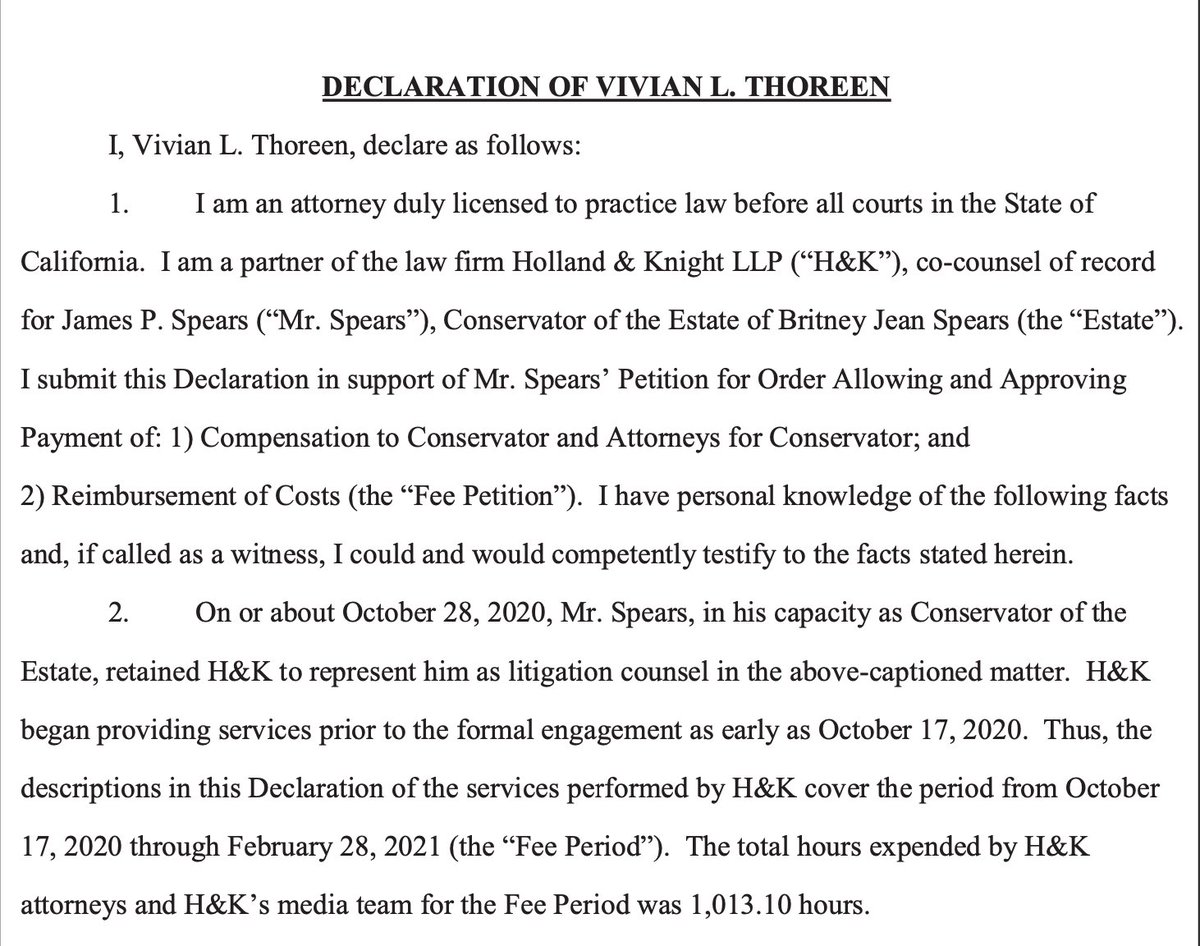 LizDDay's tweet photo. New court docs: Britney Spears paid around $890K for about four months of work, or about $10,000 a workday, for her father's lawyers to fight against her wishes in court. https://t.co/N5JlPFpE1s