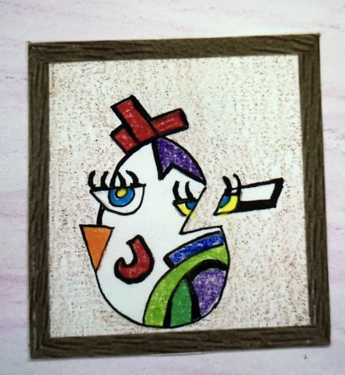 Is this Chicken? “The world doesn’t make sense, so why should I paint pictures that do?” Pablo Picasso #kidlitart #kidlit #collageart