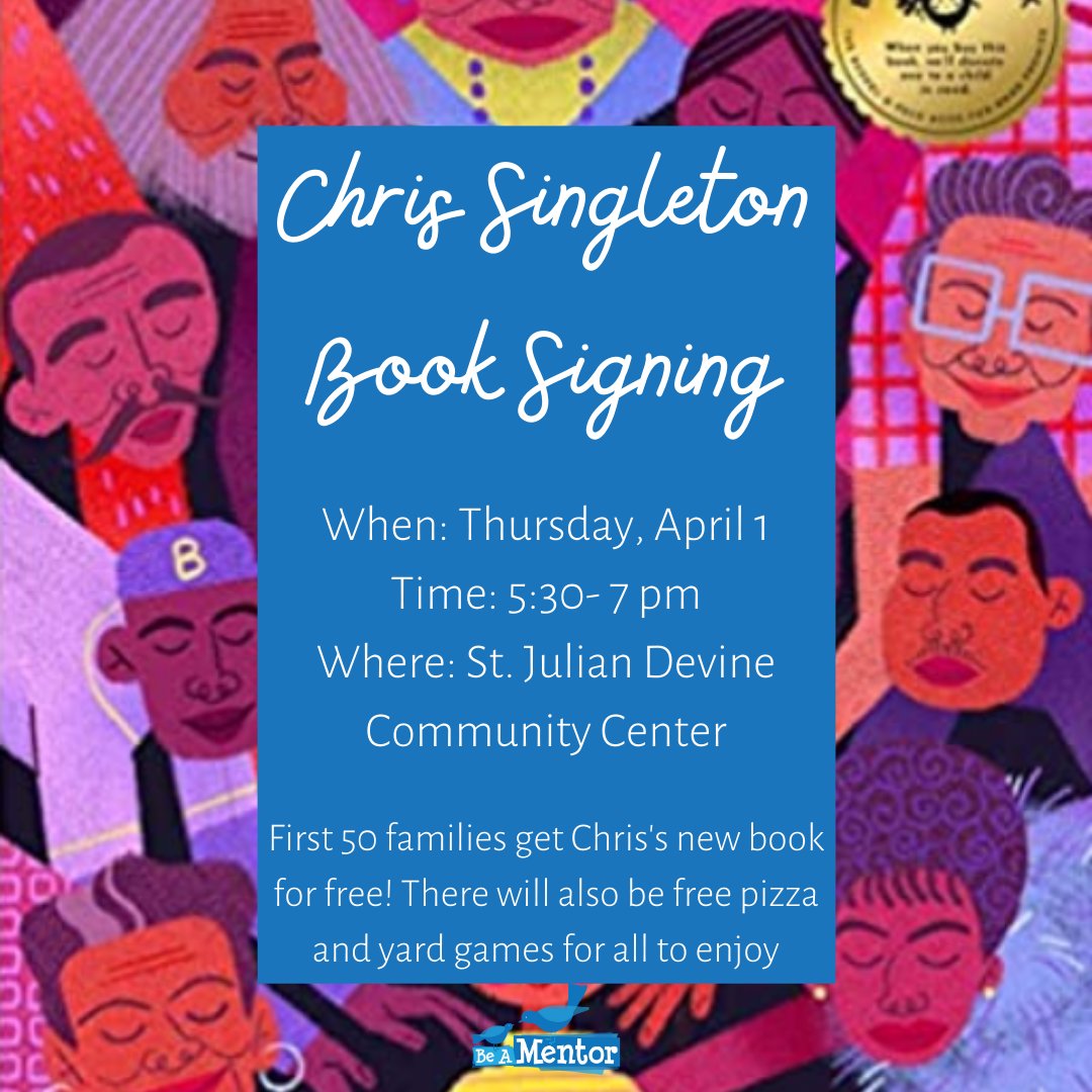 BeAMentorNow's tweet photo. Mark your calendars! @csingleton_2 will be out at St. Julian Devine Community Center 3/1 5:30-7:00pm to sign copies of his newest (and amazing!) book Your Life Matters. First 50 families will receive a signed copy for free thanks to our partners @berawealth @davidaylorlawoffices https://t.co/QKUJAXF0tO