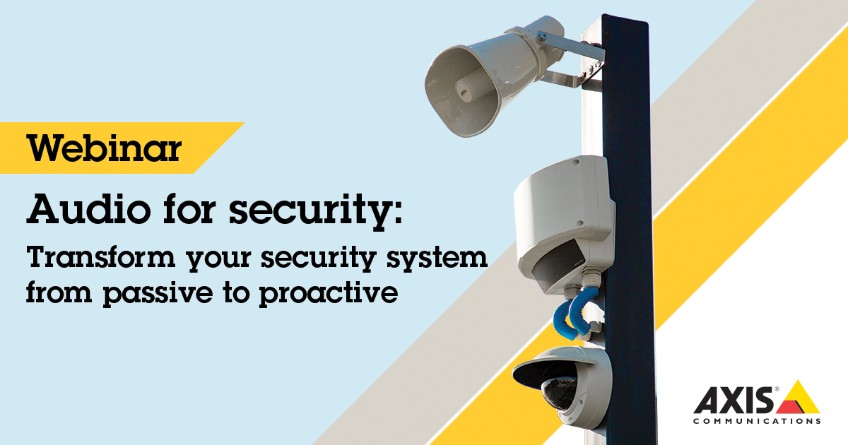 Axis_NA's tweet photo. Check out this on-demand webinar to discover how network audio can enhance your security system by proactively deterring security incidents. https://t.co/pwHV3gyLd6 https://t.co/WXi1EdBtEr