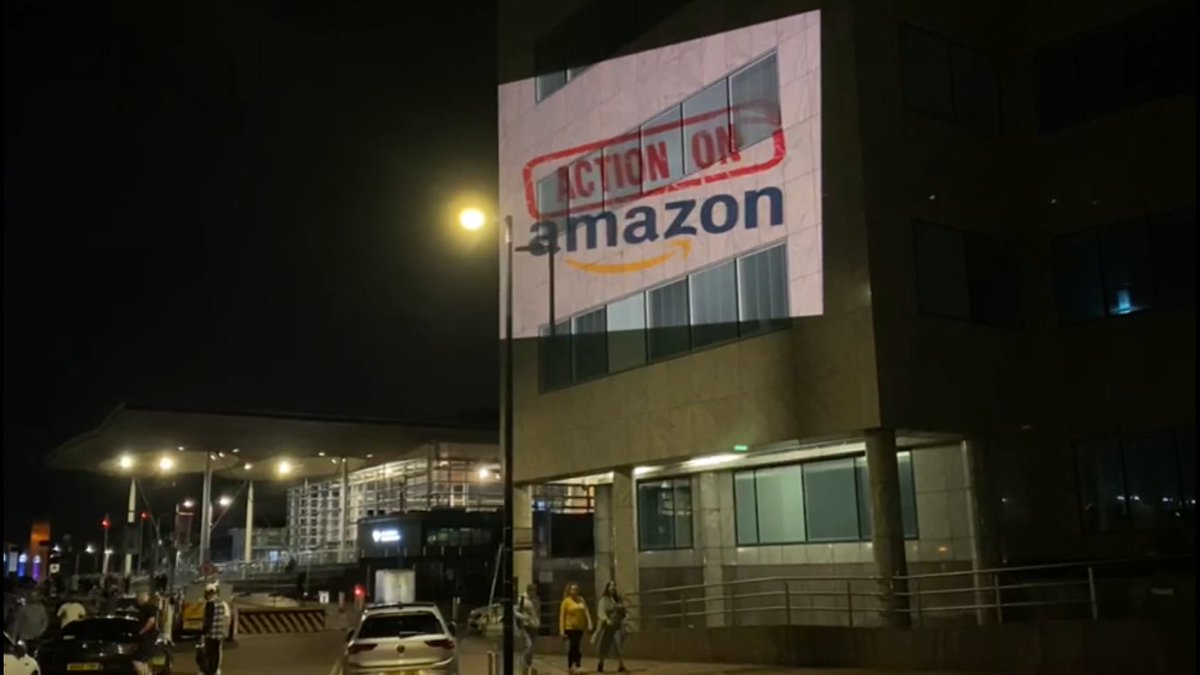 WalesAction's tweet photo. Can you hear us the Senedd? It’s time for a new deal for Amazon workers. Tell @amazon to stop the union-busting &amp; allow workers a real voice, or lose lucrative public contracts #actiononamazon RT https://t.co/GxGLGhFmCB